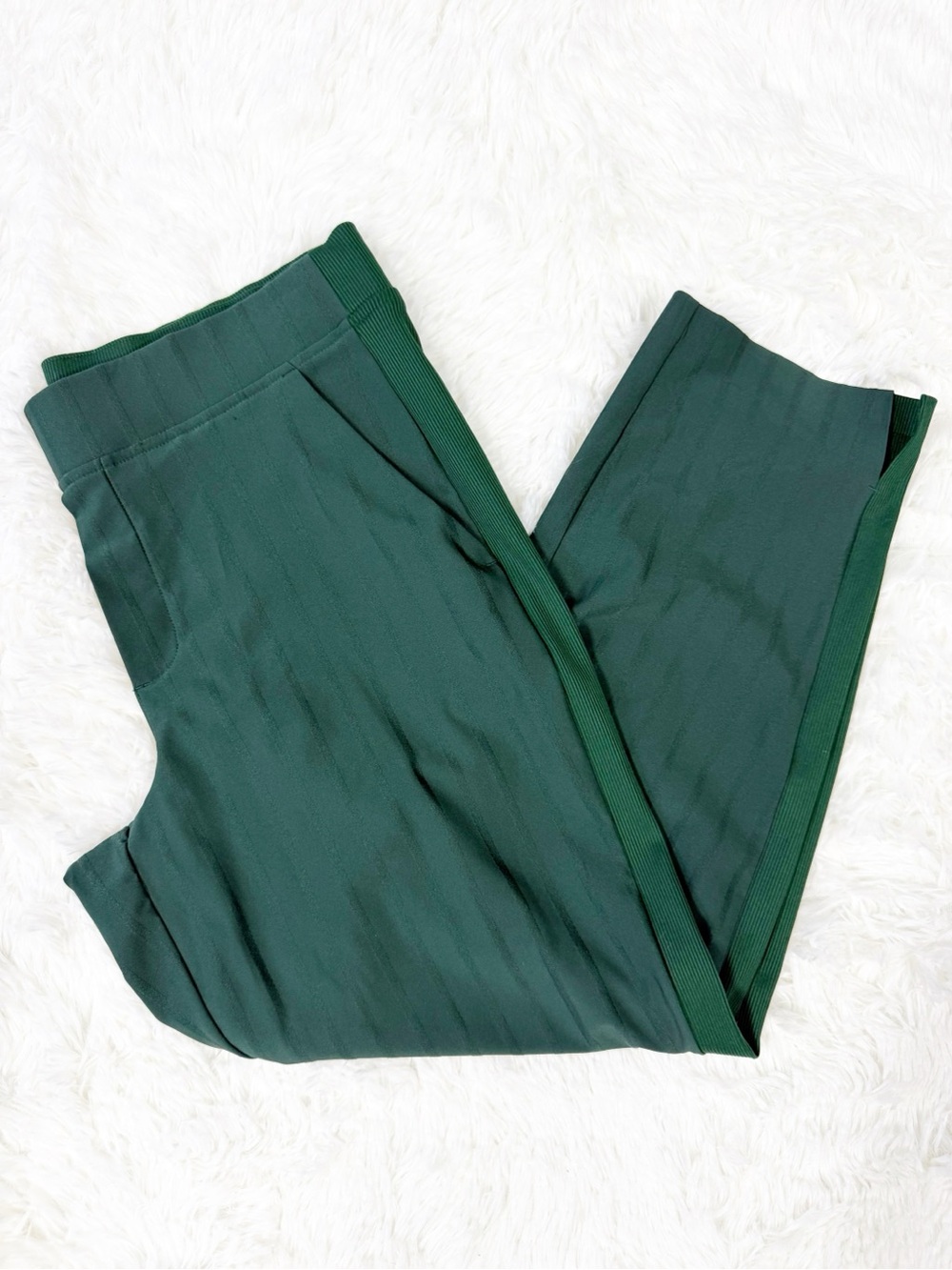 Athleta Brooklyn Ankle Pants Size 10 Petite Green Pull On Stretch